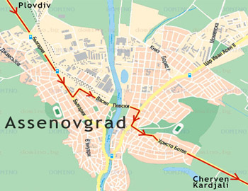 Map of Asenovgrad
